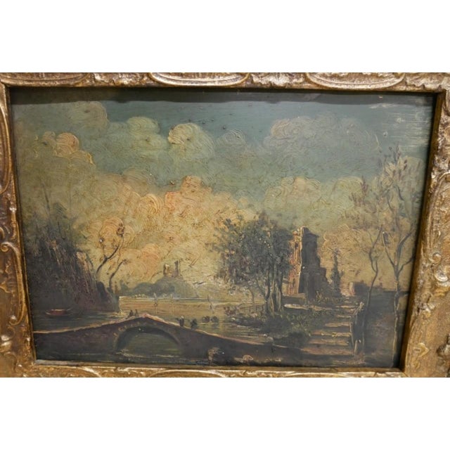 River Landscape, Oil Painting, 1800s For Sale - Image 10 of 12