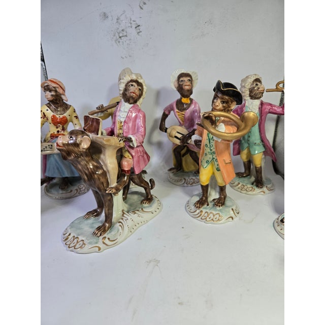 White English Chelsea House Porecelain 11 Piece Monkey Band - A Set For Sale - Image 8 of 9