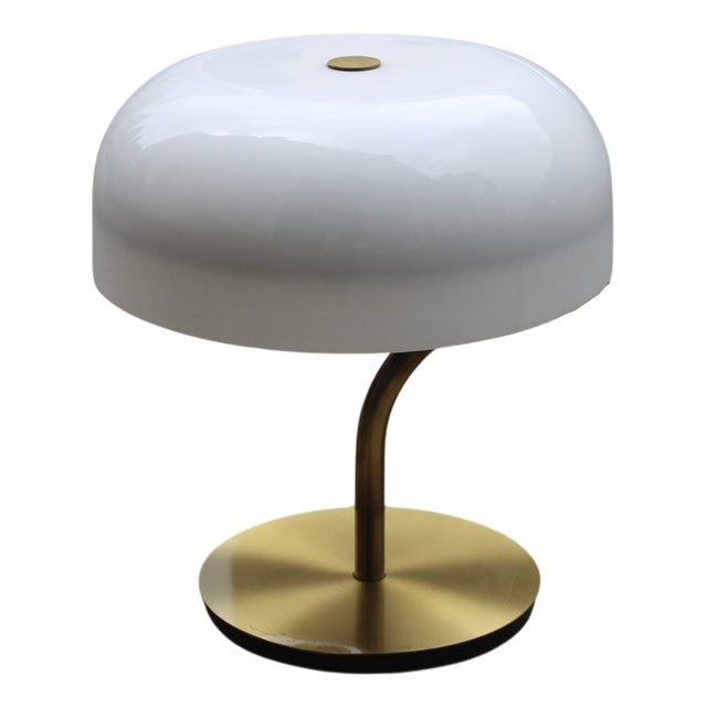 Brass and Acrylic Glass Table Lamp from Valenti Luce, 1970s For Sale