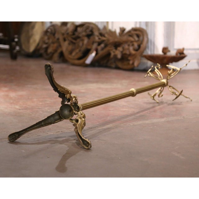 Metal Early 20th Century French Gilt Brass Swivel Four-Hook Standing Figural Hall Tree For Sale - Image 7 of 7