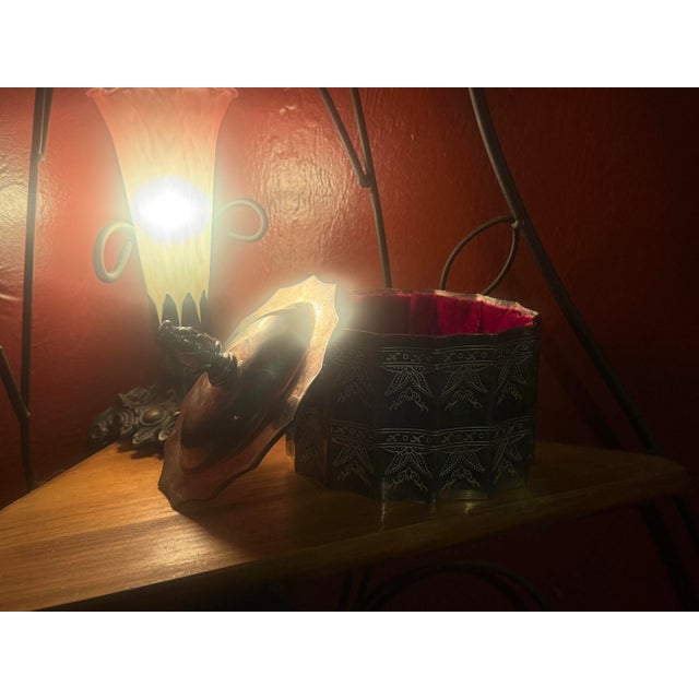 1990s Silver Plt. Vintage Godinger Red Velvet Lined Trinket Box C. ‘91 For Sale - Image 5 of 10