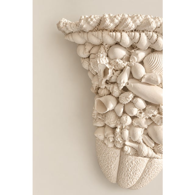 Chinoiserie Vintage Coastal Coral and Seashell Wall Bracket Sconce C 1970's For Sale - Image 3 of 6