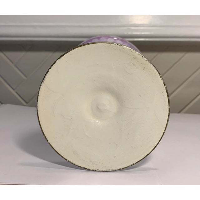 Glass Vintage Reverse Painted Glass Vase For Sale - Image 7 of 9