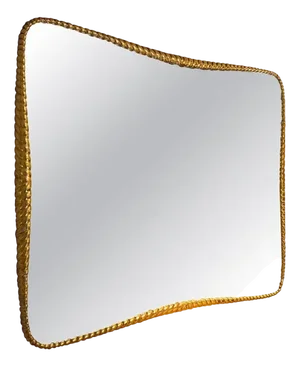 Mid-Century Twisted Gilded Wood Mirror Attribued to Osvaldo Borsani, 1950s