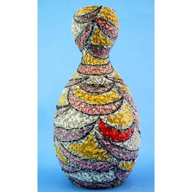 20th Century Acid-Finished Ceramic Vase eith Fat Lava Effect attributted to Vallauris Factory, France., 1950s For Sale - Image 8 of 18