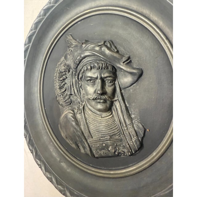 19th Century Antique 19th Century j.m. Buccaneer Rubens Terracotta Pottery Relief Wall Plate For Sale - Image 5 of 10