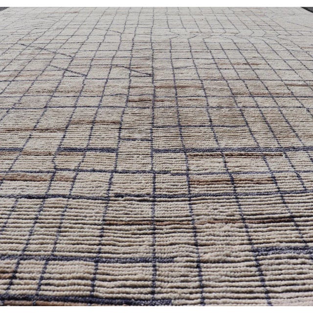 Keivan Woven Arts Large Modern Moroccan Rug in Minimalist Design 9'10 X 14'1 For Sale - Image 11 of 12