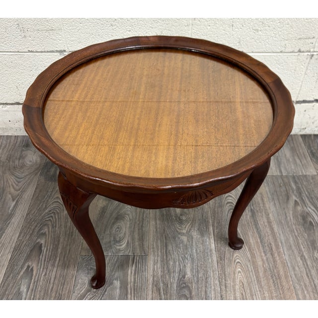 Vintage Queen Anne Traditional Style Pie Crust Side Table Accent Table For Sale - Image 10 of 13