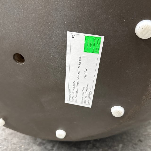 Restoration Hardware Sphere Round Coffee Table For Sale - Image 12 of 12