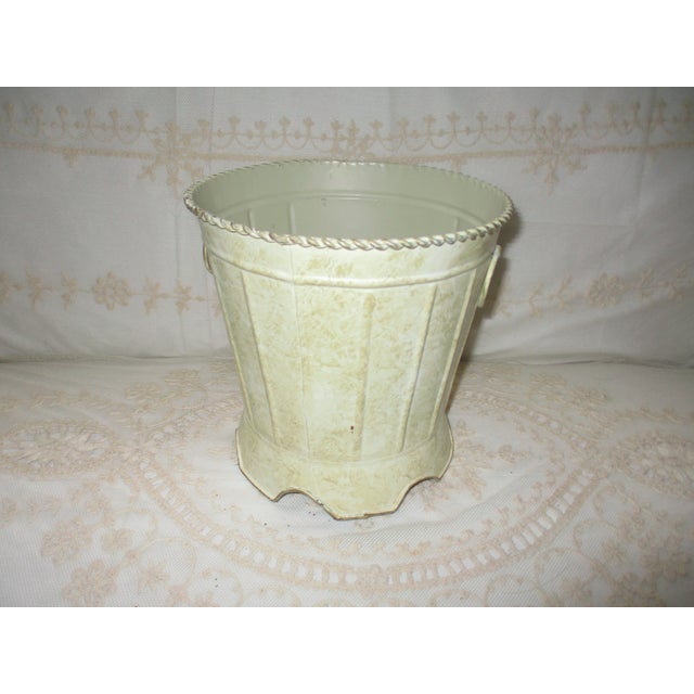 1990s Vintage French Country Rooster Design Metal Wastebasket Chairish