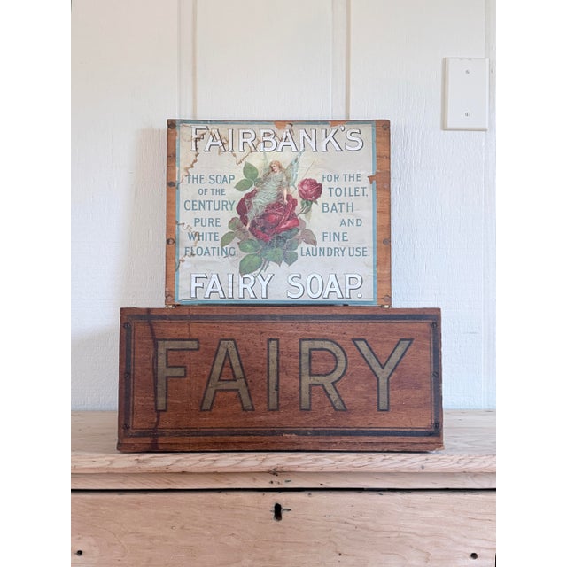 American Antique Fairbanks Fairy Soap Crate For Sale - Image 3 of 9
