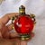 Vintage Red Glass Snuff Bottle — Gilt Bronze Dragon-Handled Moon Flask With Jeweled Stopper and Enamel Mounts For Sale In Los Angeles - Image 6 of 8