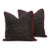 Pair of Manek Black Dotted Ahir Handloom Pillows For Sale
