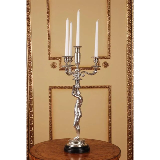 20th Century Empire Bronze Figur Formed Candleholder For Sale - Image 10 of 11