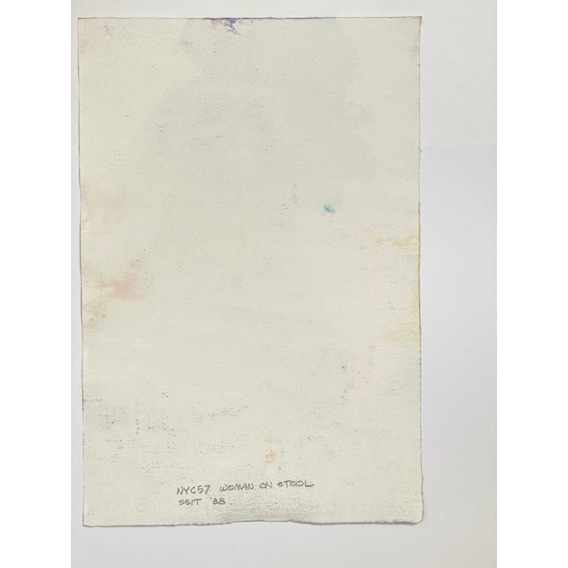 Original Abstract Female Nude Watercolor Painting by Jon Hall 1988 For Sale - Image 4 of 5