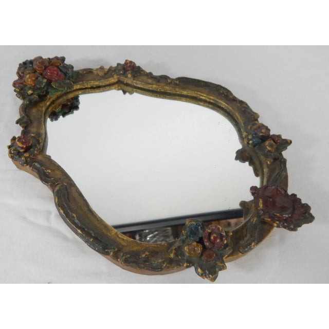 Early 20th Century Early 20th Century Florentine Gilded Polychrome Mirror For Sale - Image 5 of 11