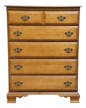 Bassett Furniture Solid Hard Rock Maple Colonial Early American 36" Chest of Drawers 229-01-251