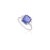 Modern 3.08Ctw Square Blue Sapphire & Baguette Diamond Statement Ring Size 7 For Sale - Image 3 of 12