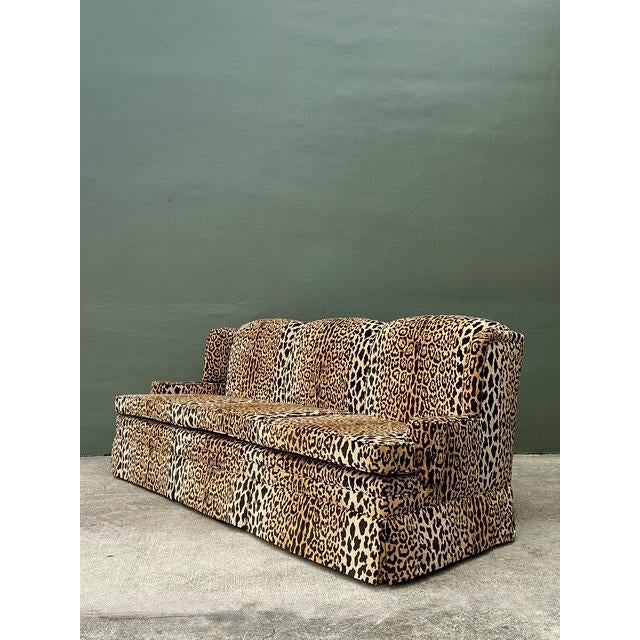 Vintage Monumental Leopard Velvet Sofa For Sale - Image 9 of 12