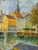 Textile Oil on Canvas of City Scene in Copenhagen For Sale - Image 7 of 9
