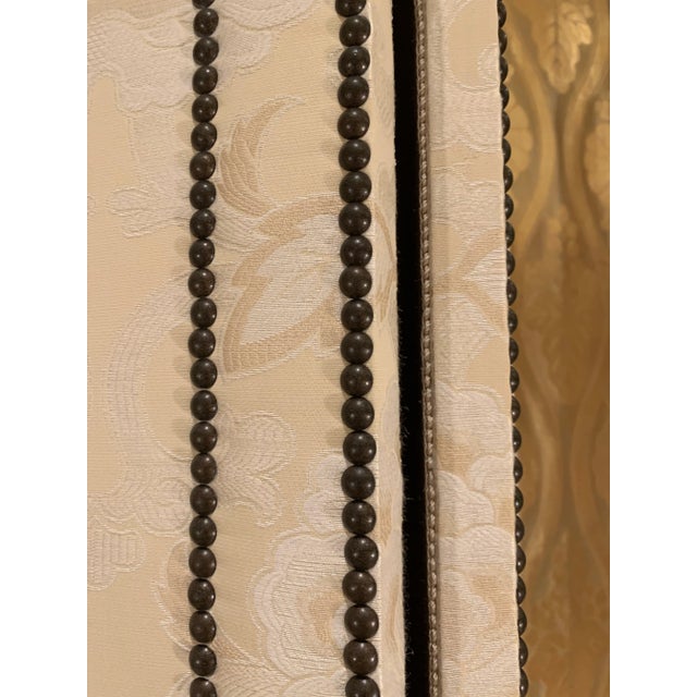 Ivory Late 20th Century 2-Panel Tall Upholstered Folding Screen For Sale - Image 8 of 11