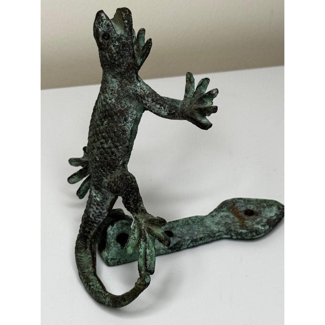 American Bronze Gecko Door Knocker, in the Manner of Oscar Bach, Circa 1915 For Sale - Image 16 of 18