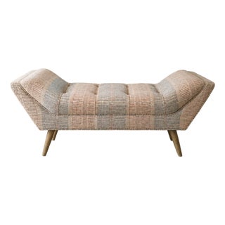 Mid Century Modern Designer Textile Bench For Sale