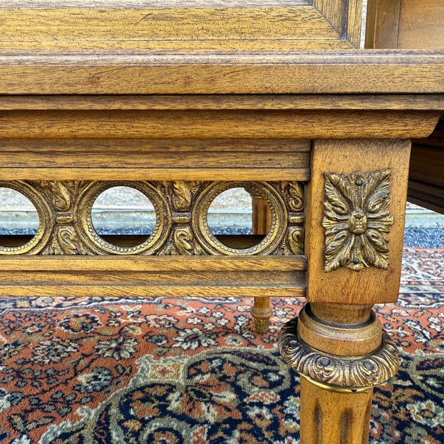 Vintage Gordon's Fine Furniture French Louis XVI Walnut Step Back Side Tables With Italian Marble Inserts - A Pair For Sale - Image 13 of 18