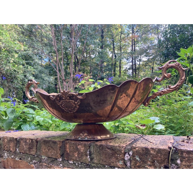 meted aged brass compote. oversized, made in turkey… over 50 years old… beautiful from every angle, terrific textured...