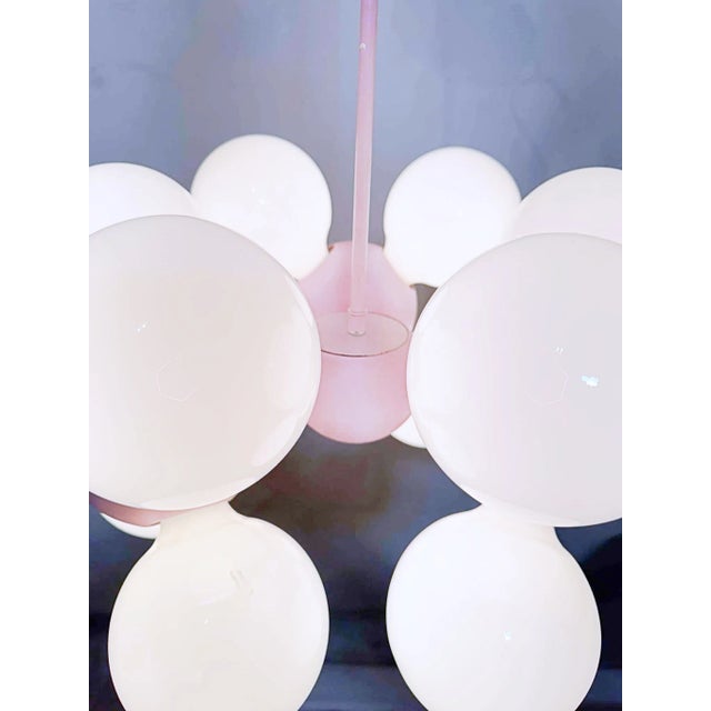 Gorgeous mid-century chandelier with a molecular structure, much more dense visually than comparable Sputnik form...