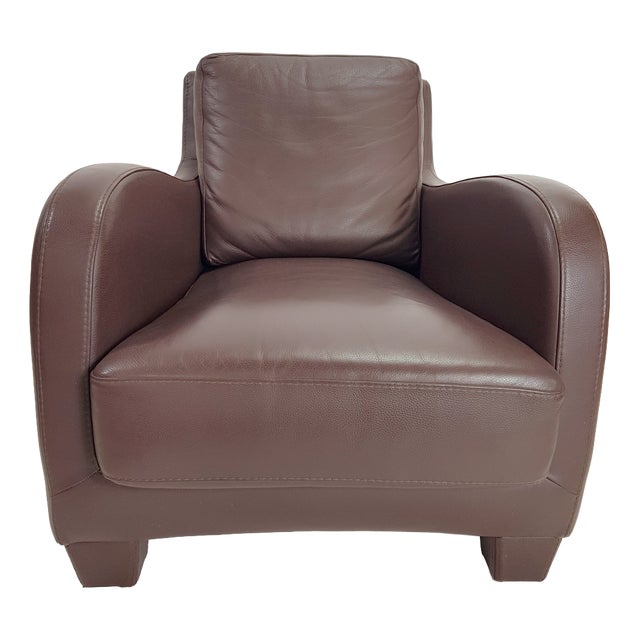 Modern Brown Leather Armchair from Musa Design, Italy, 1990s For Sale