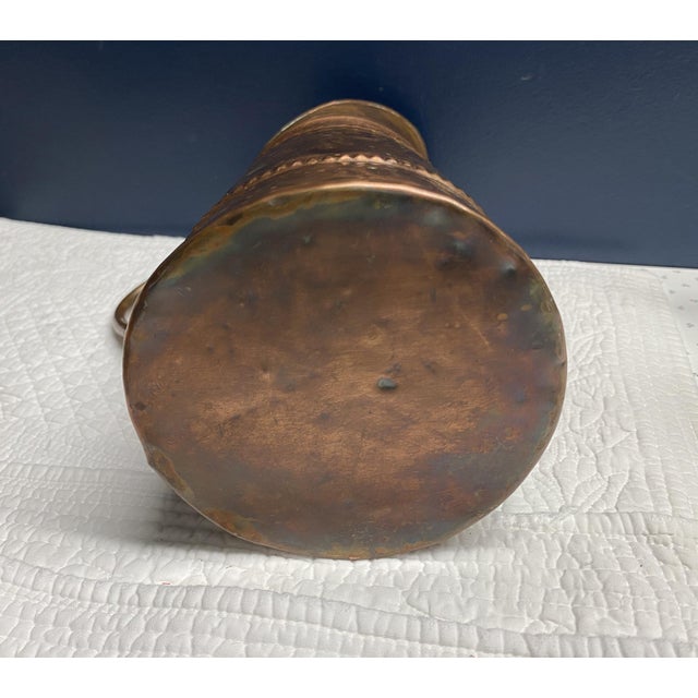 Rustic Early 20th C Primitive Rustic Hand-Hammered, Forged Copper Pitcher For Sale - Image 3 of 17