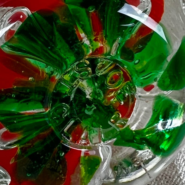 Joe St Clair Art Glass Mini Teapot Red Floral Controlled Bubble For Sale In Portland, OR - Image 6 of 10