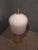 Satin Brass & Large Ribbed Milky Glass Floor Lamp For Sale - Image 17 of 17