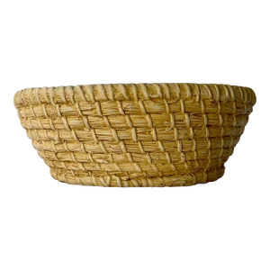 Late 20th Century Italian Trompe’-L’oeil Woven Seagrass Ceramic Planter