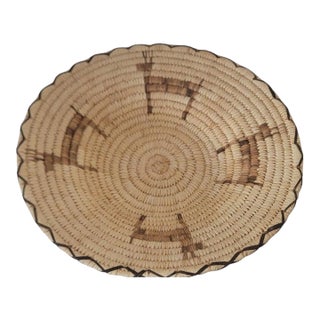 20thc Papago Native American Hand Made Basket For Sale