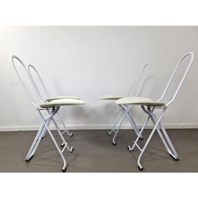 White Dafne Folding Chairs by Gastone Rinaldi for Thema, Italy, 1970s, Set of 4 For Sale - Image 8 of 15