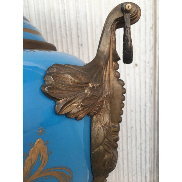 Pair of Large Antiques French Ormolu-Mounted & Painted Pair of Sèvres Porcelain For Sale In Miami - Image 6 of 18