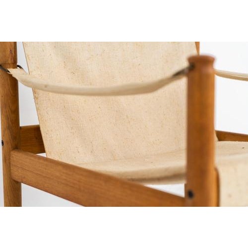 Set of Oak Safari Chair & Ottoman by Niels Eilersen for Erik Wørts For Sale - Image 12 of 15