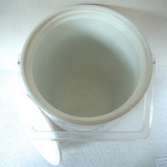 Mid-Century Modern Beach Party Tall Ice Bucket Pink Shells Lucite For Sale - Image 3 of 7