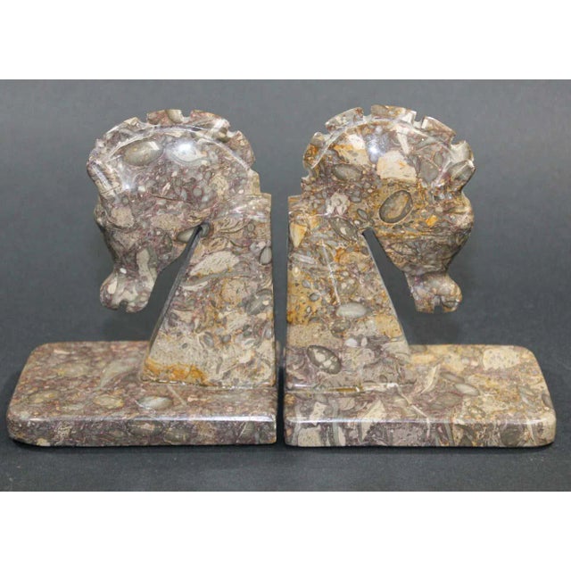 Hermès Art Deco Brown Onyx Horse Head Bookends - A Pair For Sale - Image 4 of 13