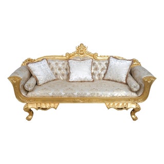 French Baroque Style Giltwood Sofa Settee For Sale