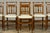 French Provincial Set of 10 Late 19th Century French Provincial Walnut Dining Chairs in Green Ticking Stripe For Sale - Image 3 of 18