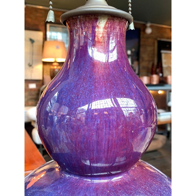 1930s Chinese Ceramic Gourd Vase Table Lamp For Sale - Image 12 of 17