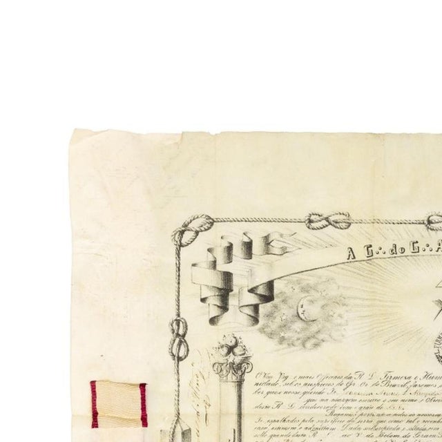 Books and Manuscripts - Masonic document from the Grand Orient of Brazil. On parchment, from the Responsible Lodge Firmeza...