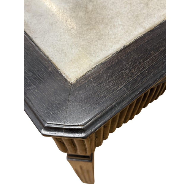 Late 20th Century Early 20th Century "Old Shanghai" Style Tieli Wood & Marble Top Center Table For Sale - Image 5 of 10