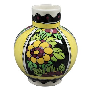 Art Deco Spinning-Top Vase in Polychrome Glazed Earthenware by Charles Catteau for Boch Frères Kéramis, 1921 For Sale