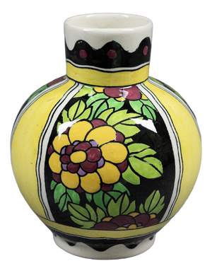 Art Deco Spinning-Top Vase in Polychrome Glazed Earthenware by Charles Catteau for Boch Frères Kéramis, 1921