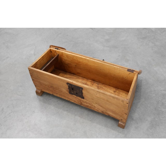 Wood Rustic Oak Wooden Chest, France, 1900 For Sale - Image 7 of 11