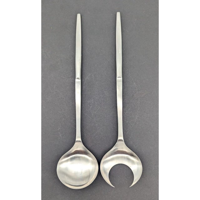 Mid 20th Century Kalmar Stainless Steel Salad Serving Utensils, a Pair For Sale - Image 9 of 10